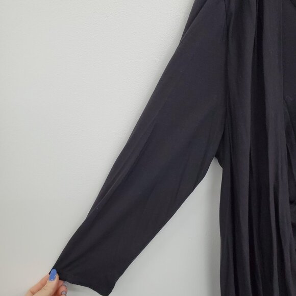 Daisy Fuentes NWT Womens L Black Draped 3/4 Sleeve Rayon Tunic Top Evening - Picture 11 of 16